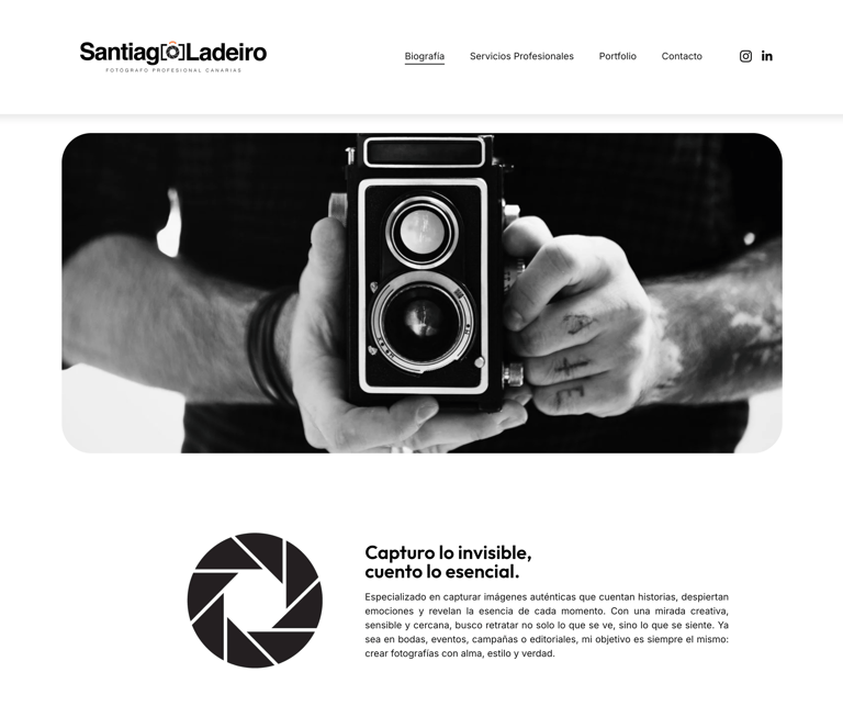 página inicio sitio web de santiago Ladeiro 