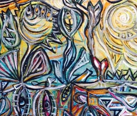 'Sun Ladder' A pastel drawing by Kristina Lee - Size: 60 x 41cm  drawn in2014