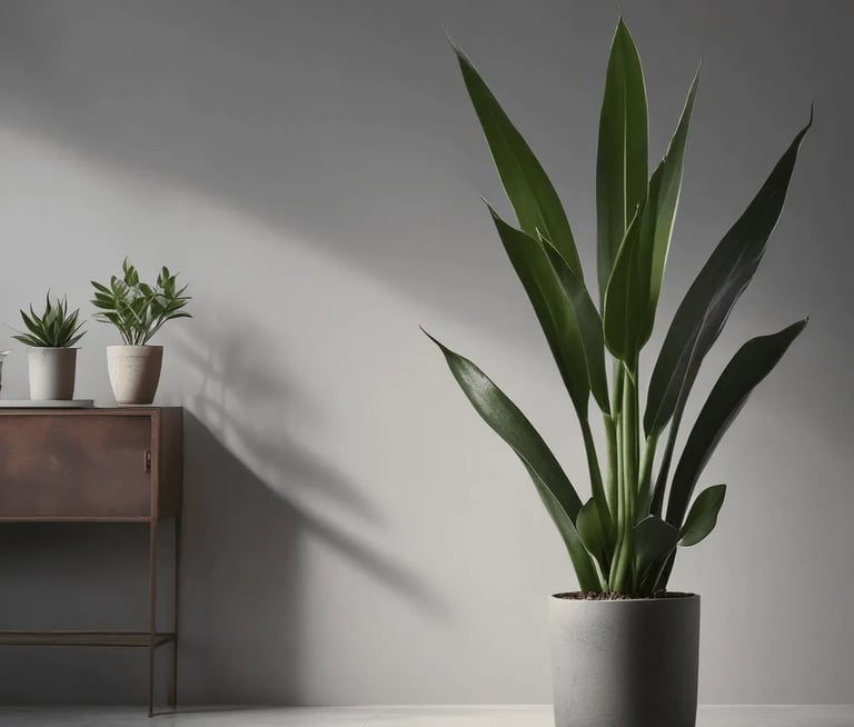 Planta sansevieria luciendo frondosa