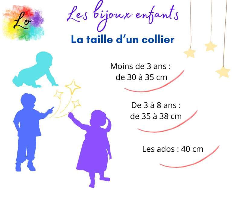 Longueur des colliers enfant bijoux Les Couleurs de Lo