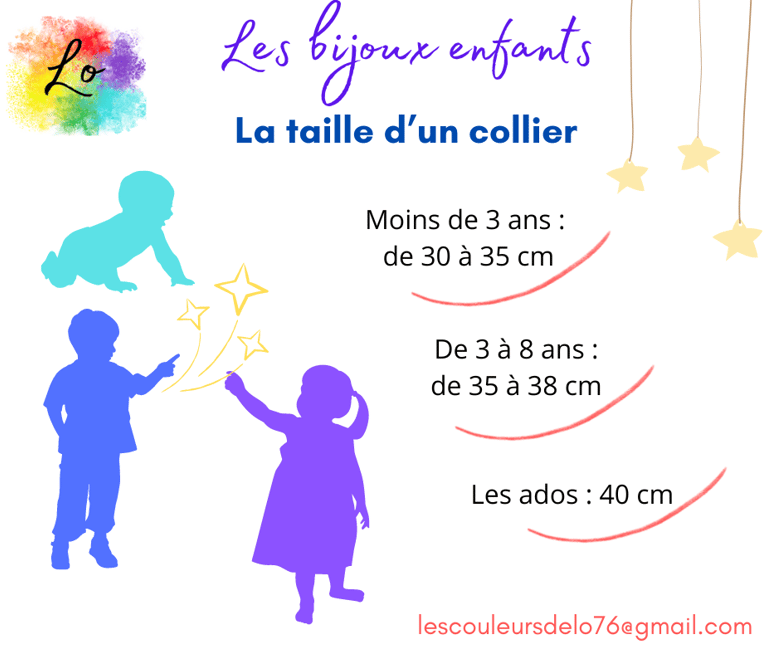 Longueur des colliers enfant bijoux Les Couleurs de Lo