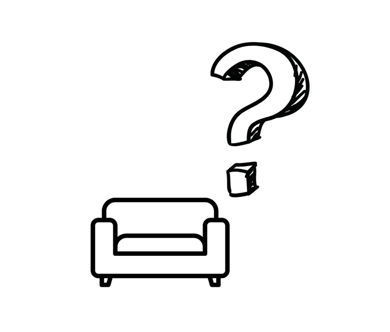 sofá con interrogación