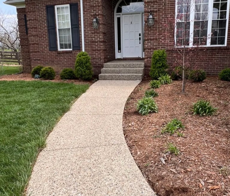 house and walk way power washed