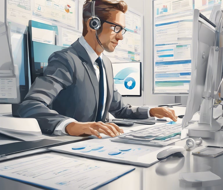 a man in a suit and a headset with a headset automatisation