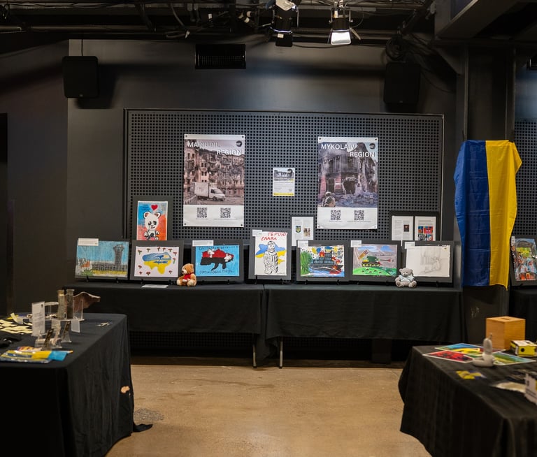 display of paintings by Ukrainian children in Canada