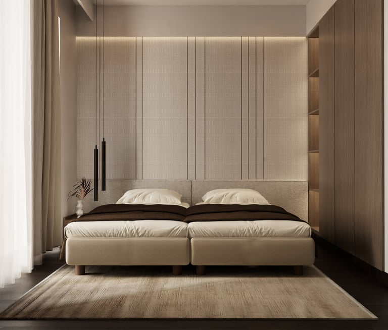 Luxury bedroom interior design in Dubai residence