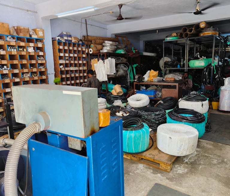Photograph of the cutting machine utilized in the assembly process of Hydraulic Hoses.