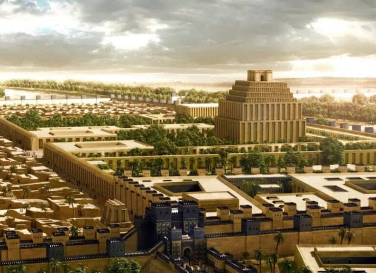 Imagem retratada da muralha da babilonia