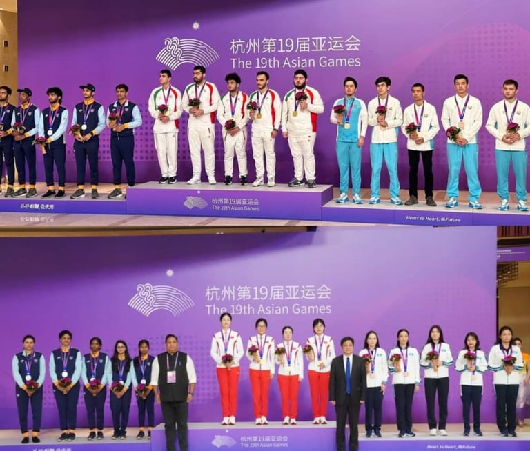 Asian Games 2023, Chess Team Medals I Photo: Xinhua and Konstantin Kiselyov