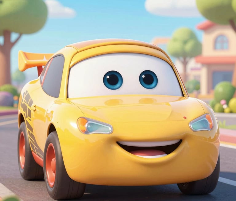 une voiture qui souri parce qu'elle est toute propre