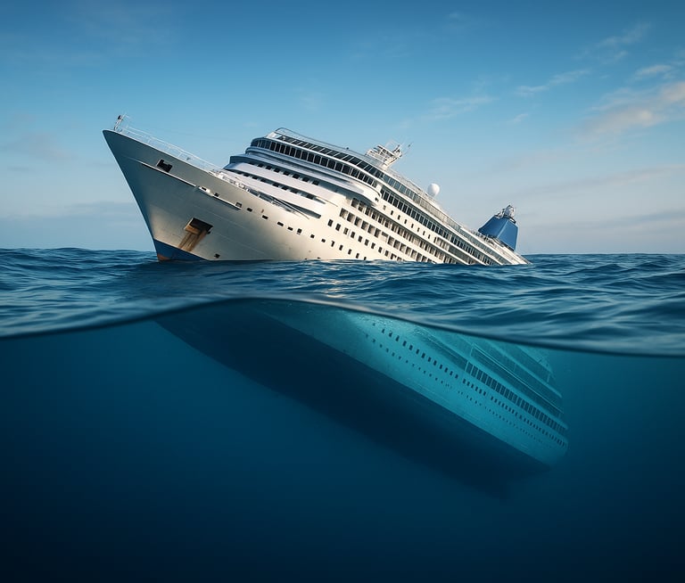 cruise ship sinking into ocean in elisa's dream full of insights