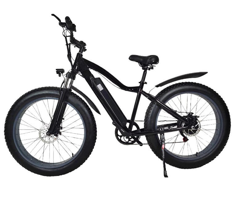 electric bicycle with a black tire