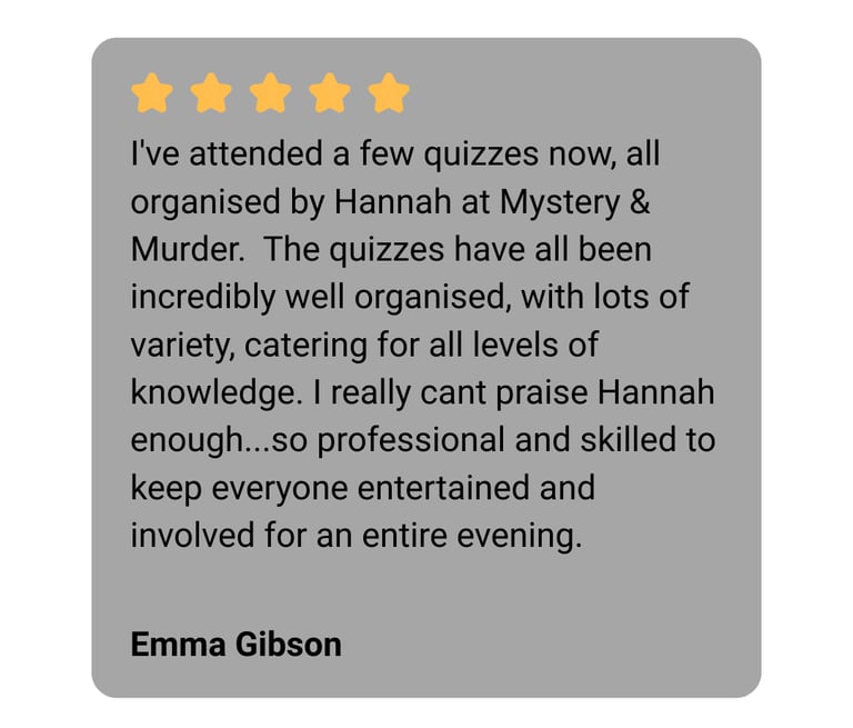Glowing review for a harry potter themed quiz.