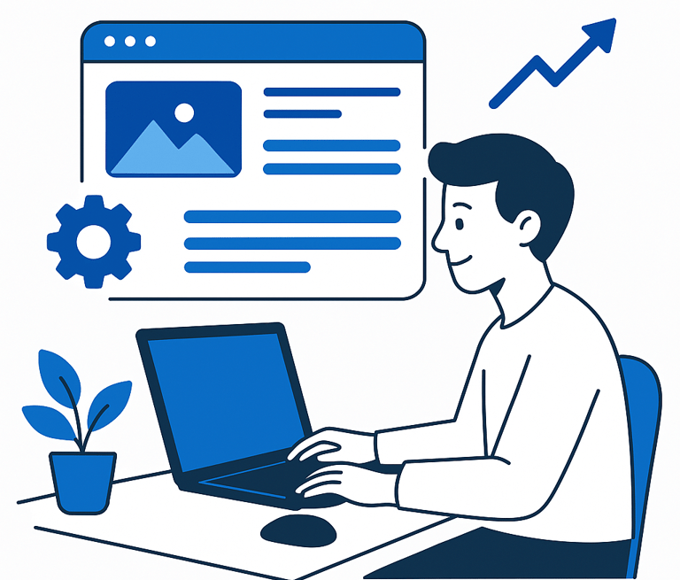 Homme qui suit les statistiques d'un site