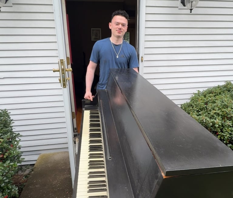 Junk removal truck loaded during Belchertown cleanout project