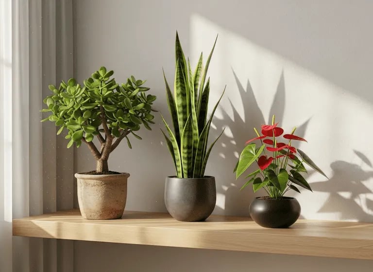 Selección de plantas de la suerte y Feng Shui para decorar el hogar y atraer abundancia.
