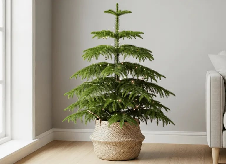 El Clásico pino de Norfolk, ese que todos adornamos en navidad y que es muy duradero