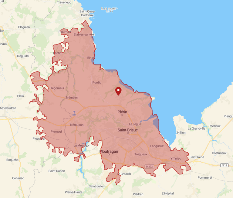 Zone d'intervention de RamoNet 22