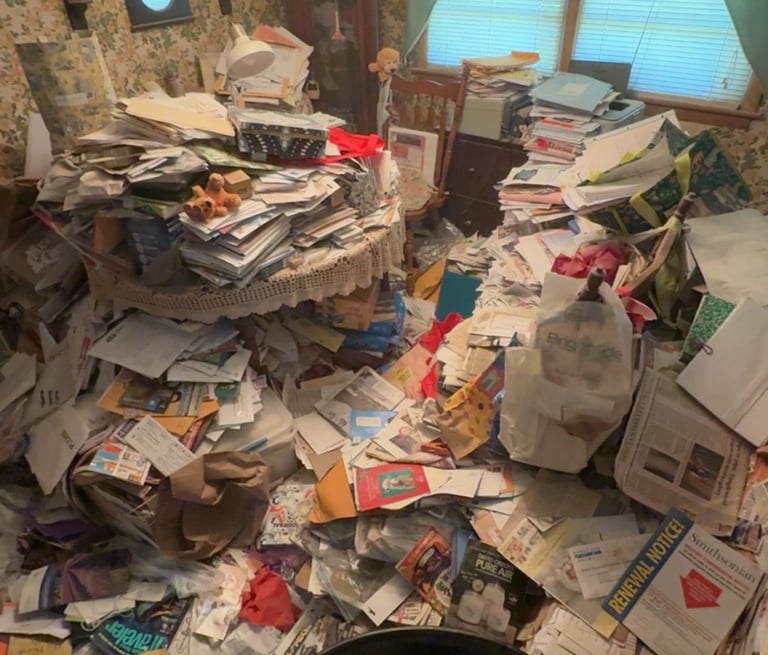 Attic cleanout in Thompsonville CT removing stored belongings
