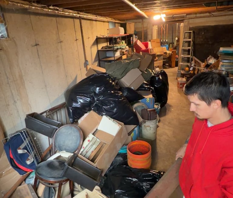 Barn cleanout in Suffield CT removing stored materials