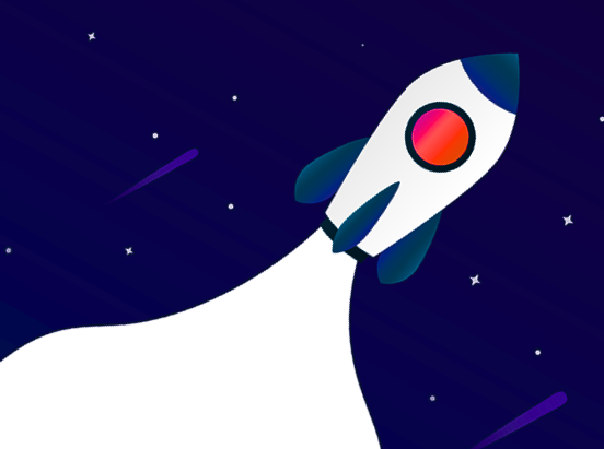 Fusée qui symbolise une communication qui décolle