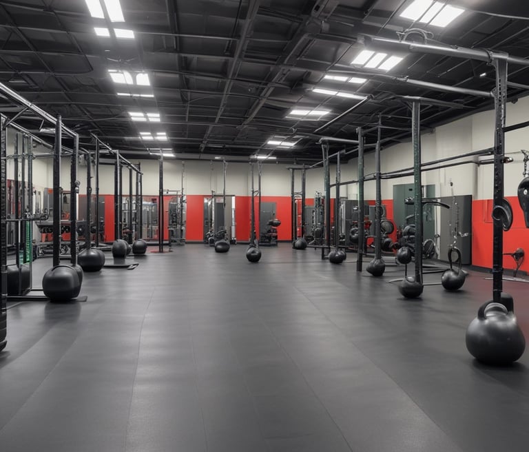 A peaceful scene blending a person meditating outdoors, fresh healthy food, and athletic gear.