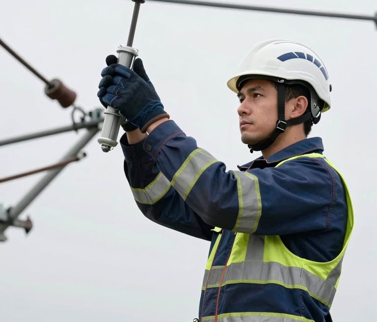 Technicians installing electrical wiring in a modern residential property, showcasing careful and professional workmanship.