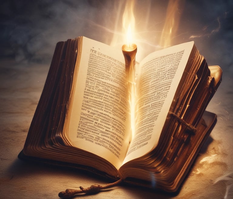 A cozy workspace filled with faith-inspired prints, colorful Bible verses on mugs and journals bathed in warm natural light.