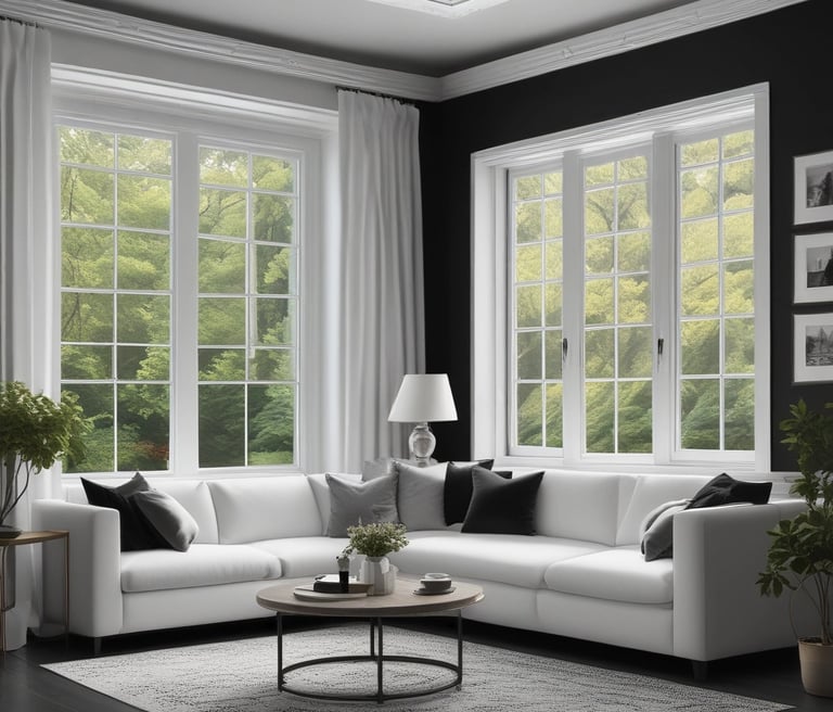 A skilled designer working on a 3D interior model on a computer in a bright studio.