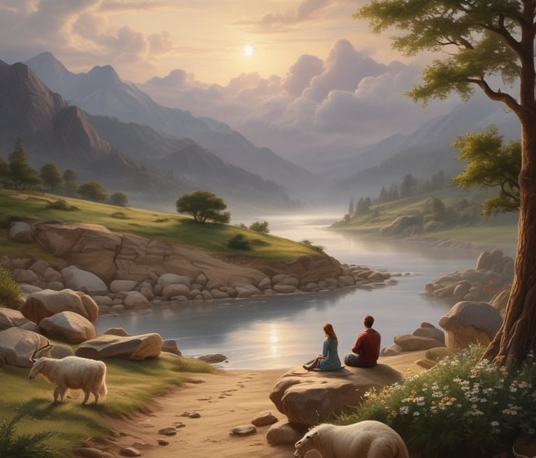 A cozy reading nook with an open Bible and a steaming cup of tea by a window.