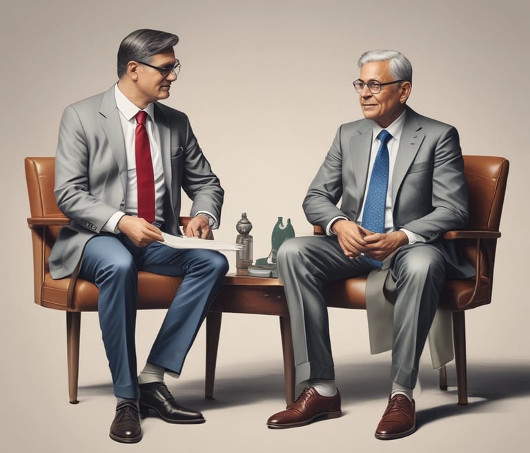 A warm, inviting workspace with a person reviewing financial plans and charts, symbolizing personalized financial guidance.