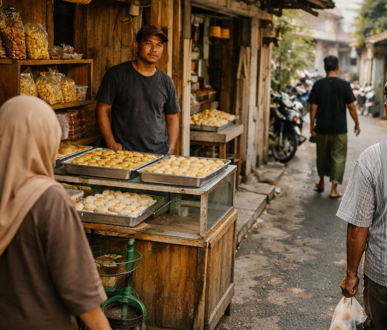 Afternoon at a bakpia shop in Yogyakarta