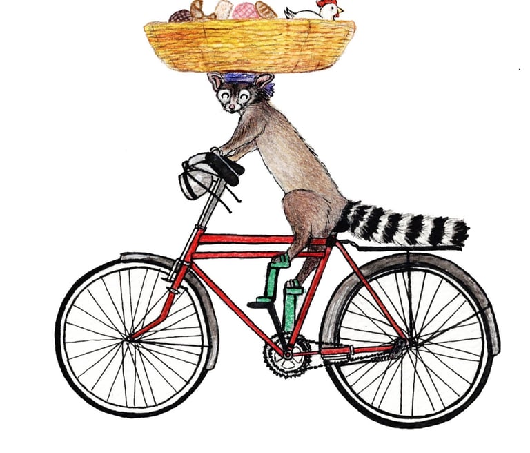 cacomixtle representando panadero tradicional en Cholula