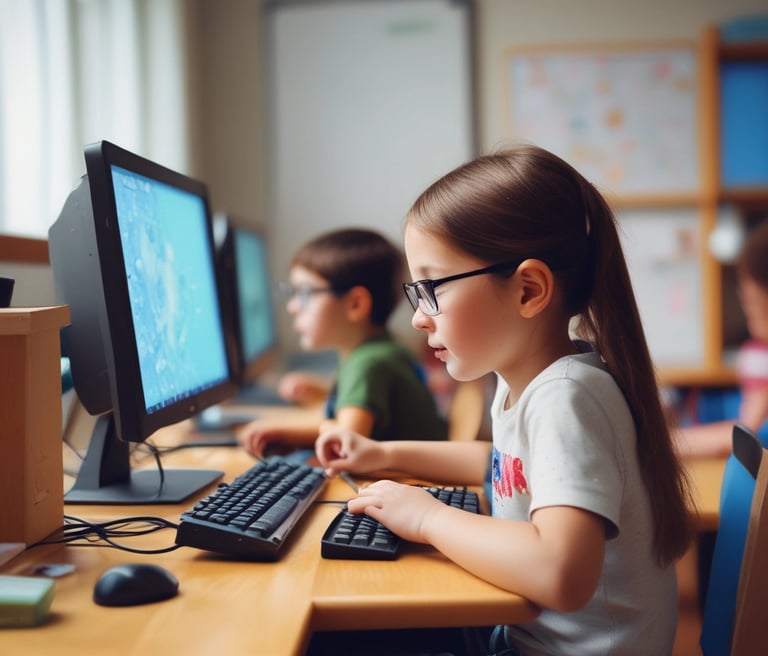 Children and adults engaged in a lively coding class at Alpine Tech Academy in Pipera.