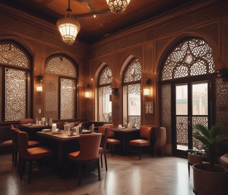 Warm interior of nafeed coffee shop with customers enjoying freshly brewed coffee.