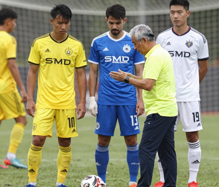 A professional scout from West Ham United analyzing a young player’s technique on the football field.