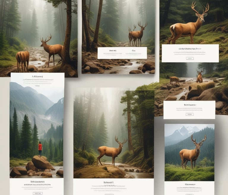 A serene view of the snow-capped Himalayas with a winding river and lush green forests in Uttarakhand.