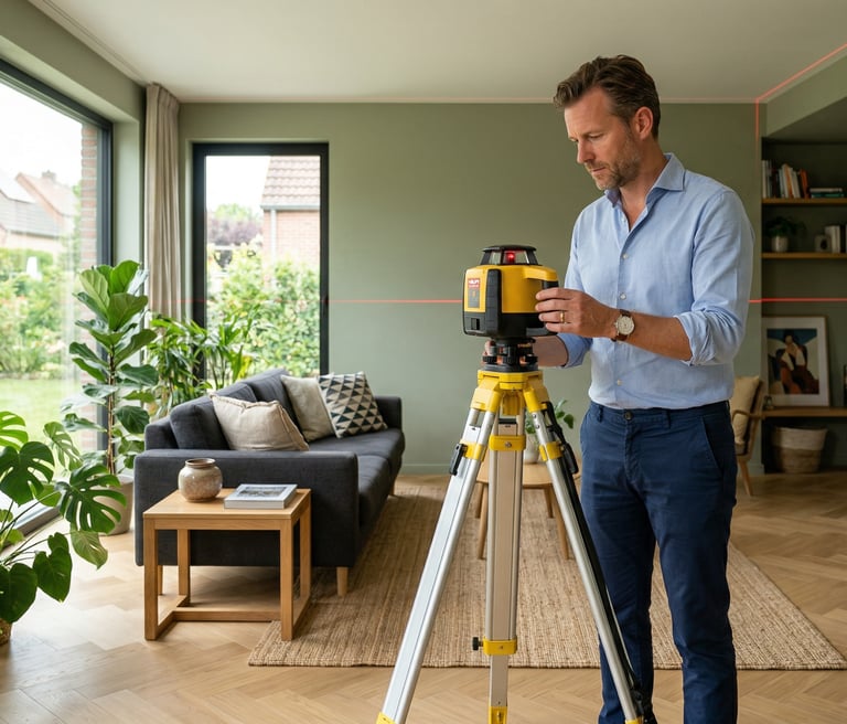 Relevé laser 2D haute précision pour plans de logement en Wallonie