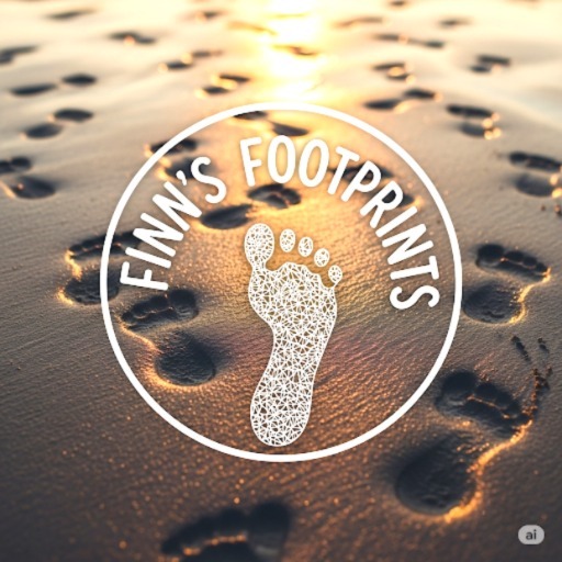 Finn's Footprints logo for budget travel advice and tips.
