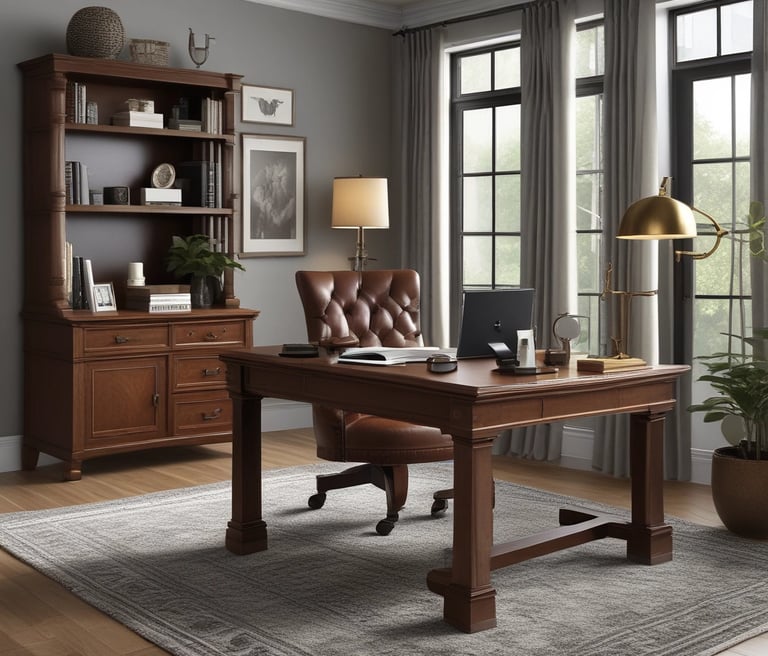 A vibrant workspace showcasing home office products.