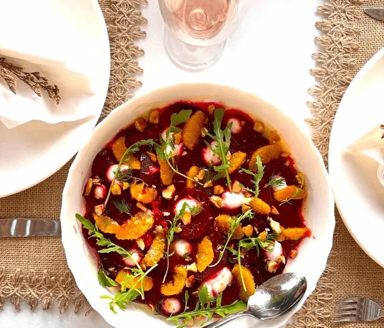 Beetroot tartare prepared by Villa Eats private chef in Naxos
