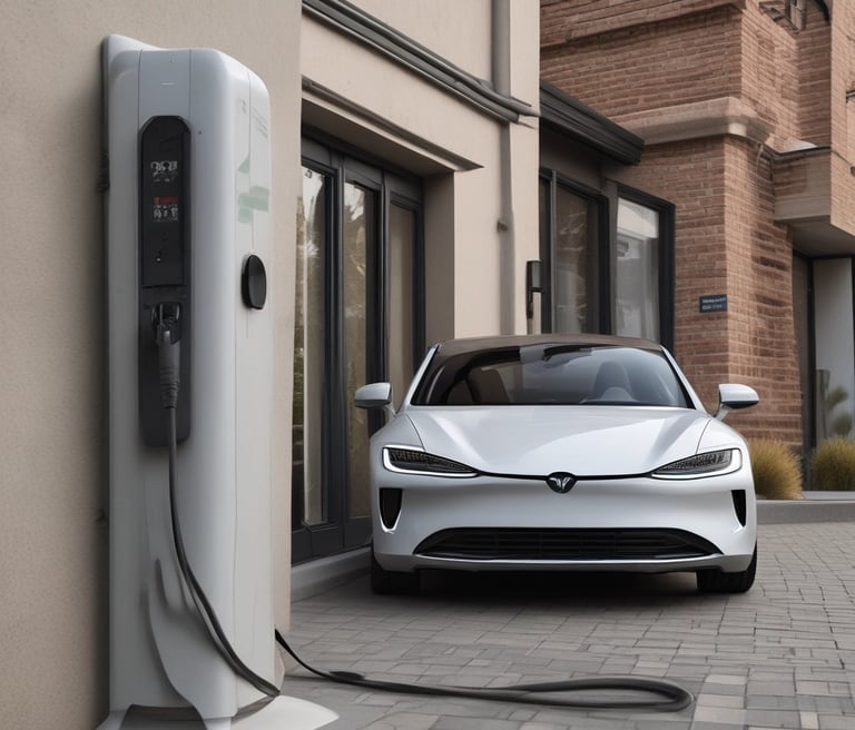 Electric vehicle charging station installation at office building by licensed electrician