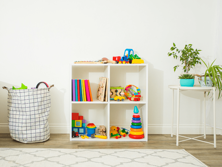 An organized colorful play space