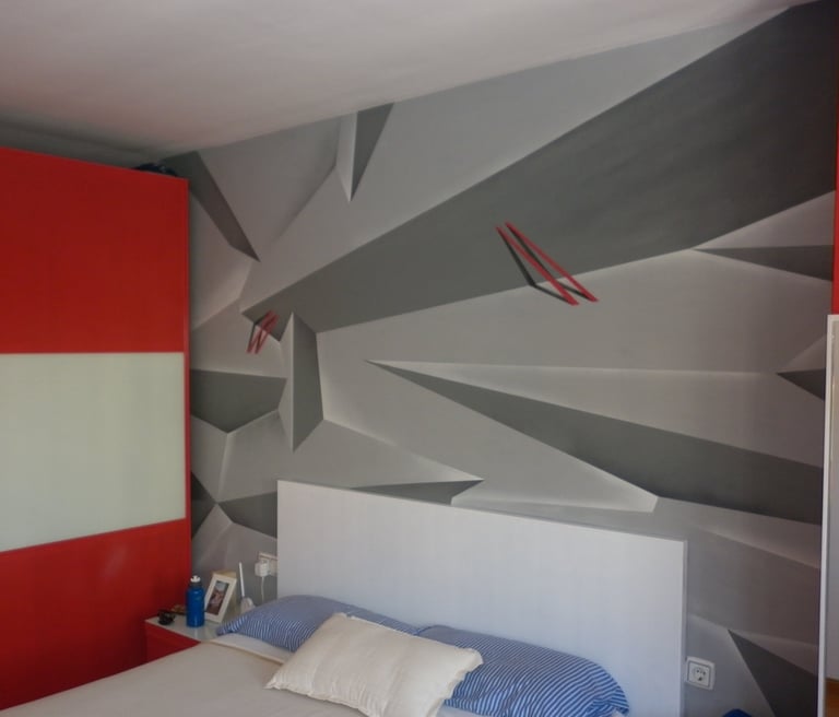 Graffiti en pared interior diseño 3d mural decorativo personalizado