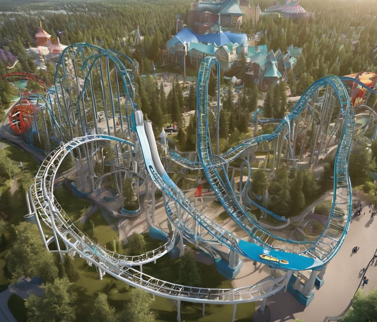 a roller coaster with a bunch of people on it