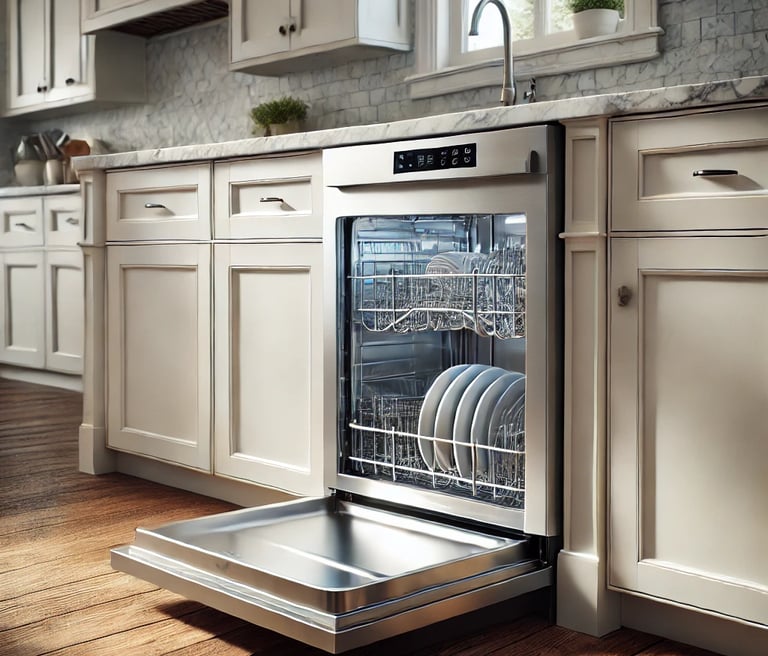 a dishwasher with dishes in it