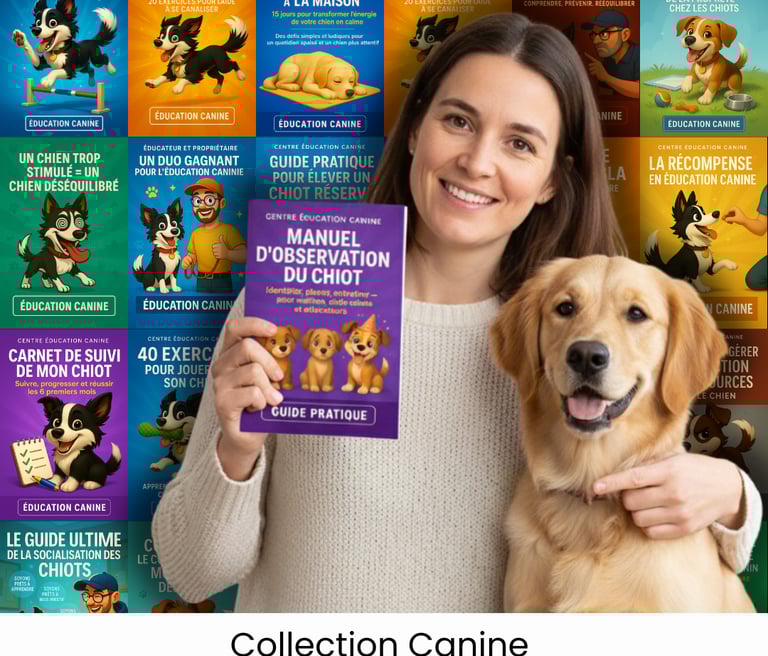 Livre, livret et eBook d’éducation canine – contenu pratique pour chiens et chiots. Centre Éducation Canine Lionel Renier.