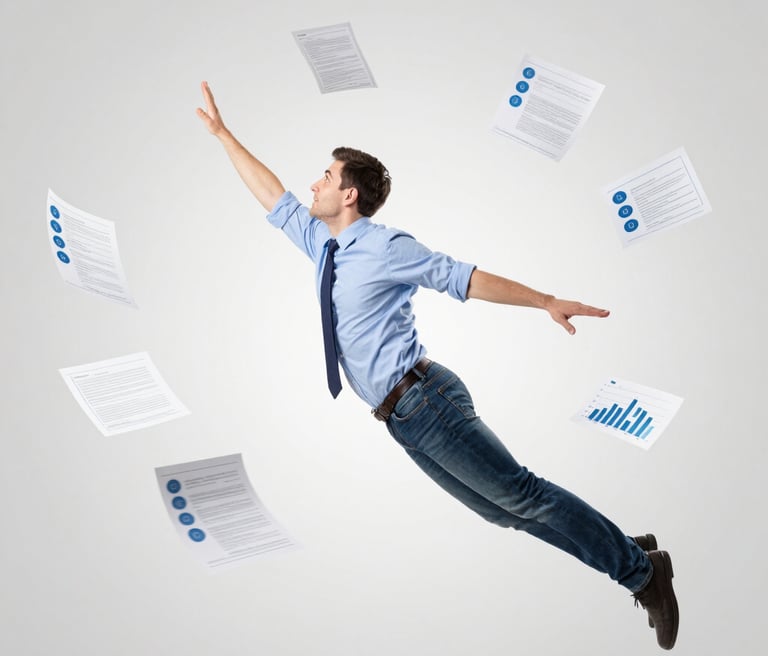 A modern workspace with a laptop displaying app designs, surrounded by sketches and coffee.