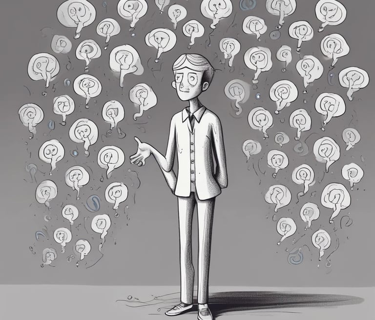 A modern clinic interior with blue and orange accents, showing a welcoming reception area.