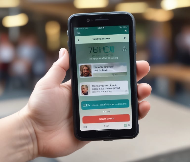 A vibrant illustration of a smartphone displaying the hb10 multibenefícios app interface with icons for discounts, cashback, and telemedicine.